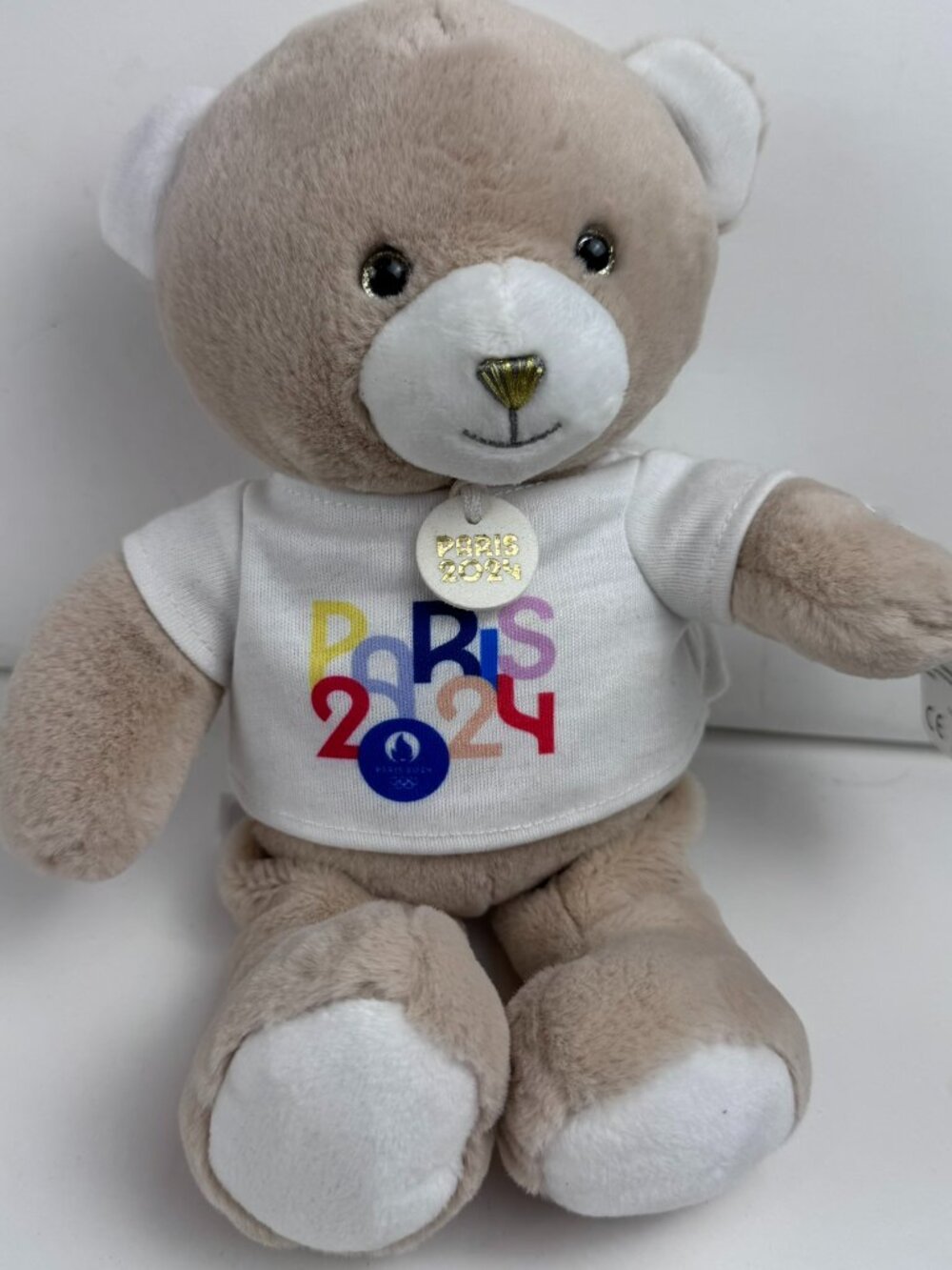 Paris 2024 Olympic Games Doudou et Compagnie Teddy Bear Plush Beige Shirt 9"